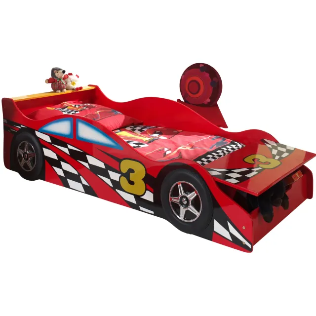 kleuter raceautobed Alan rood Roze