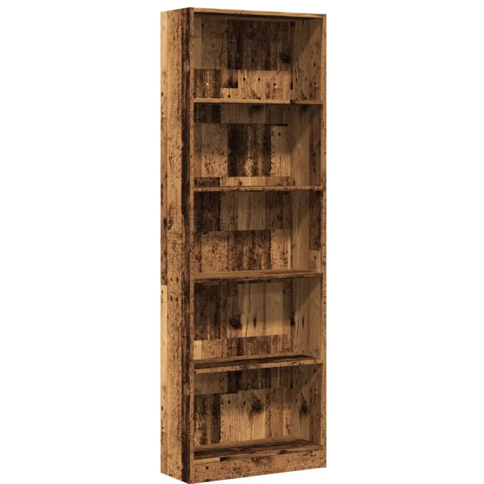 vidaXL Boekenkast 60x24x176 cm bewerkt hout oud houtkleurig bruin, foto 3