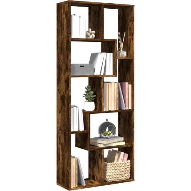 vidaXL Kamerscherm / boekenkast 67x25x161,5 cm hout gerookt eiken Bruin