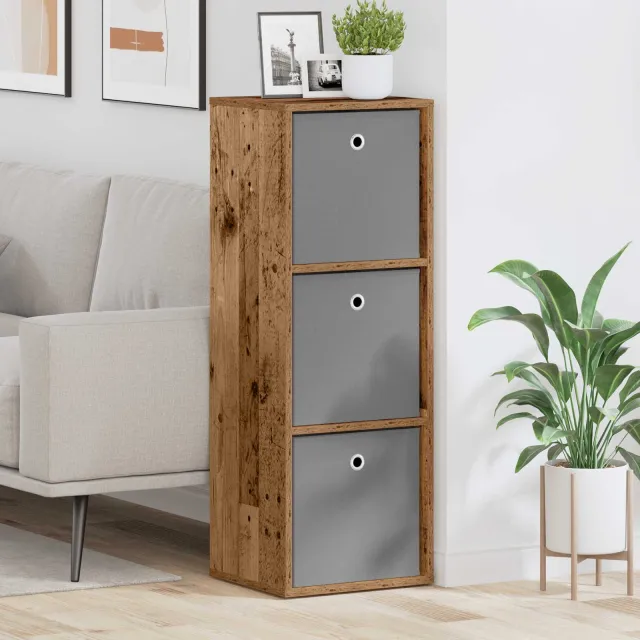vidaXL Dressoir met lade Oudhout 35 x 32 x 99,5 cm Bruin