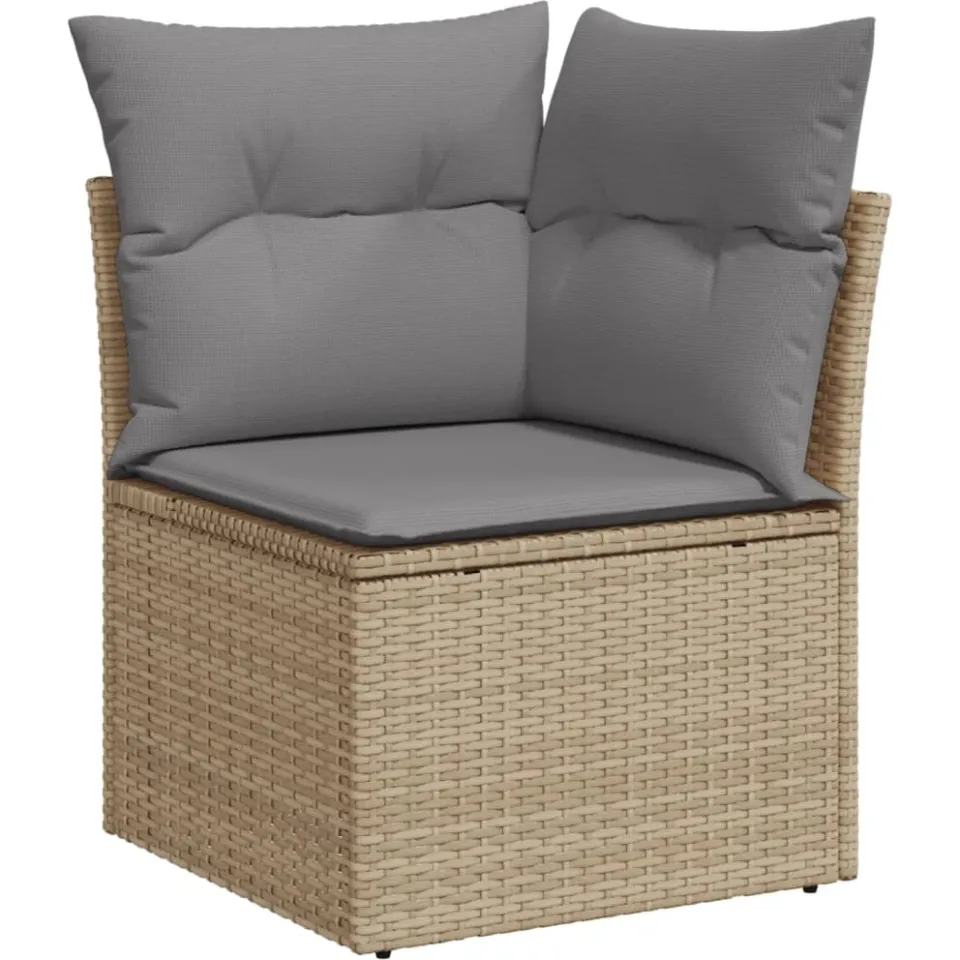 vidaXL Patio Sofa Set 9-zits Gemengd beige