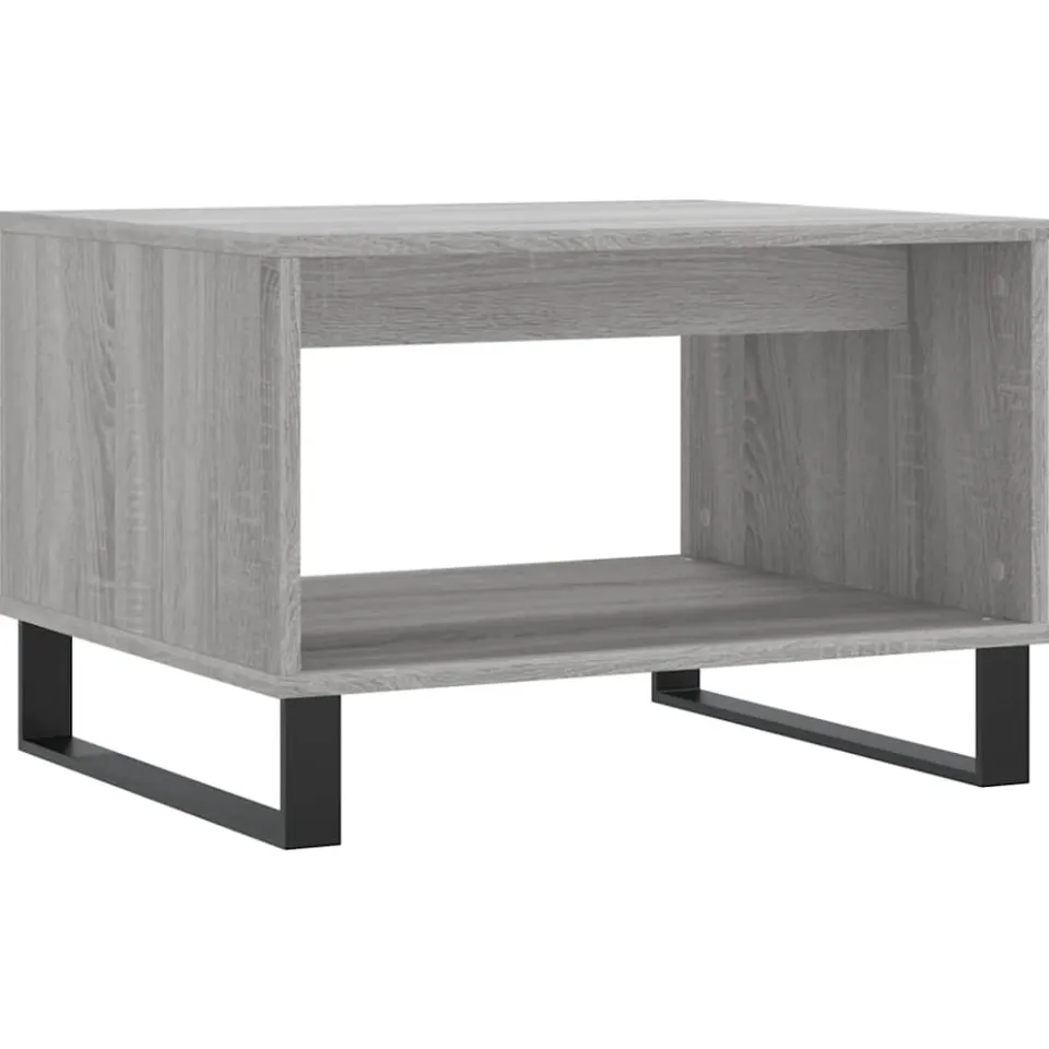 vidaXL Salontafel 60x50x40 cm bewerkt hout grijs sonoma eikenkleurig, foto 3