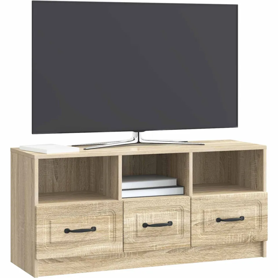 vidaXL TV-kast met lade Sonoma Eiken 102 x 34,5 x 47 cm Bewerkt hout Bruin