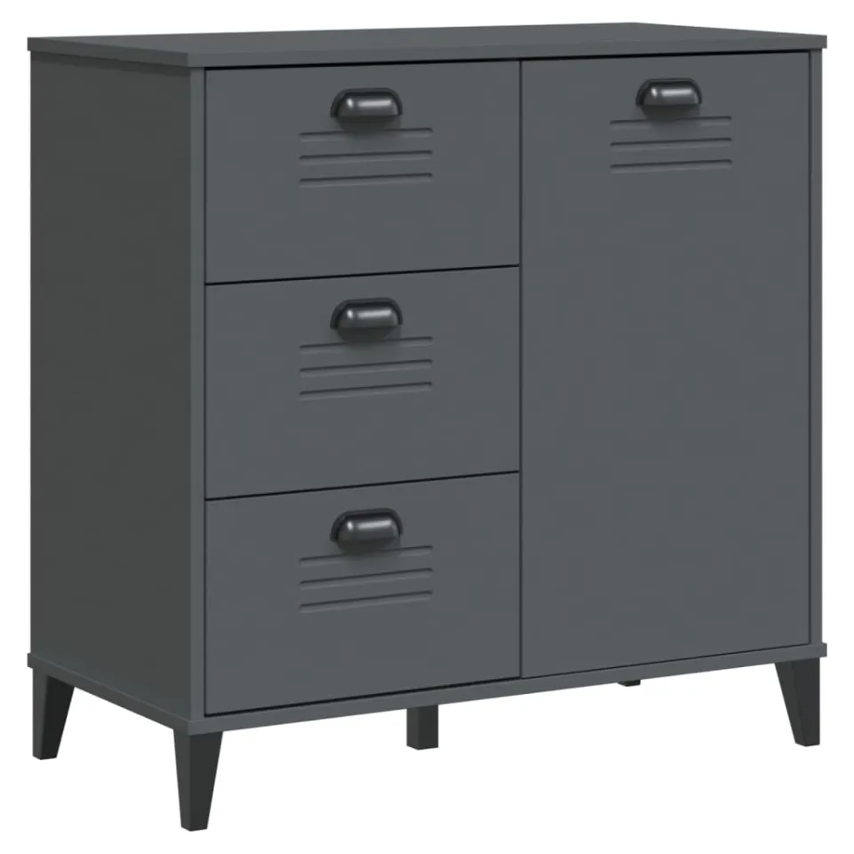 vidaXL Dressoir VIKEN 80x40x80 cm bewerkt hout antracietgrijs