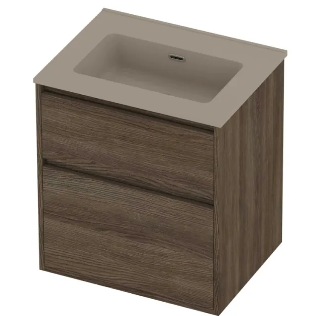 Proline Tribute Badmeubelset Porselein Elegant 60x46x67 cm Mat Crème Cotton Vital Oak Eiken