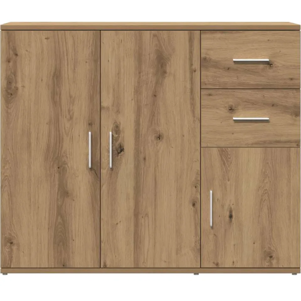 vidaXL Dressoir Artisan Eikenhout 91x29,5x75 cm Bewerkt Hout, foto 4