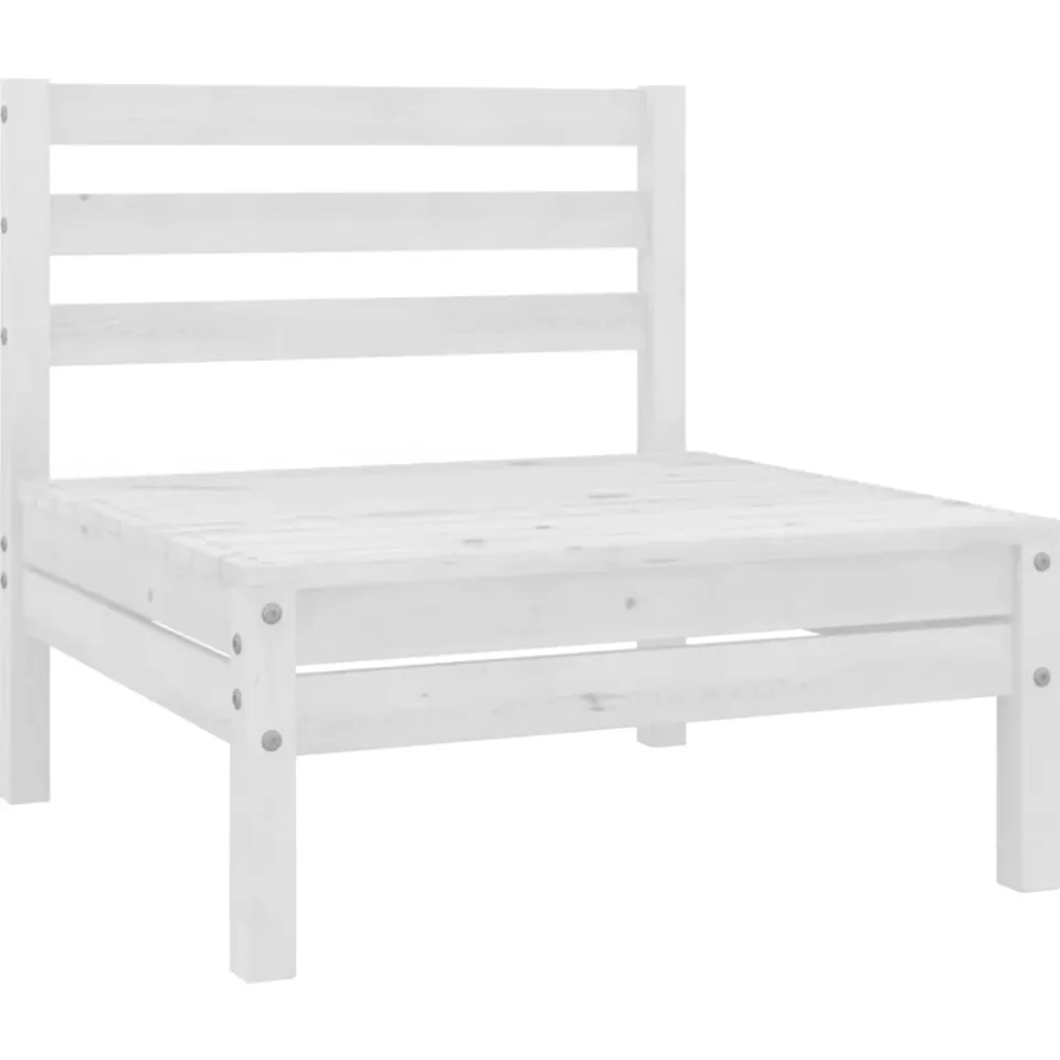 vidaXL 7-delige Loungeset massief grenenhout wit