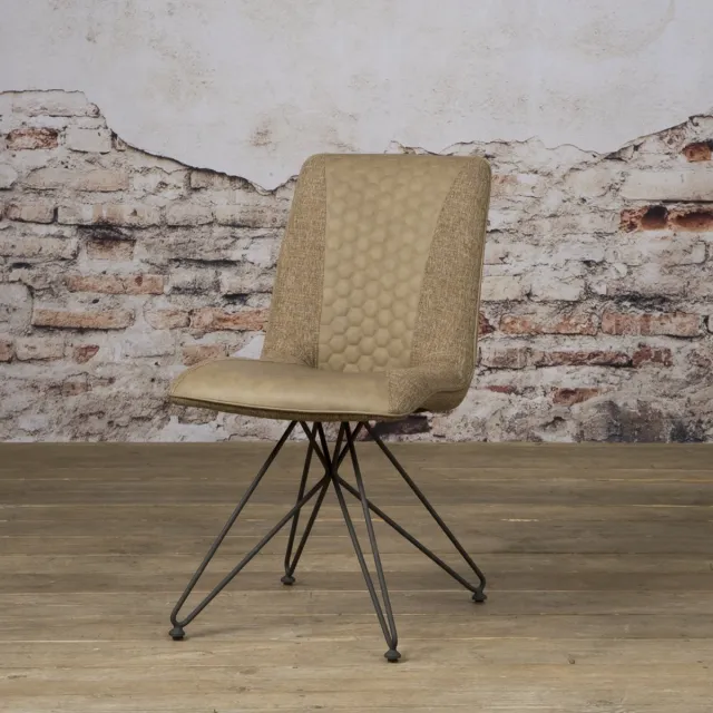 sidd Capri sidechair - Vintage Brown + Linen Brown Bruin