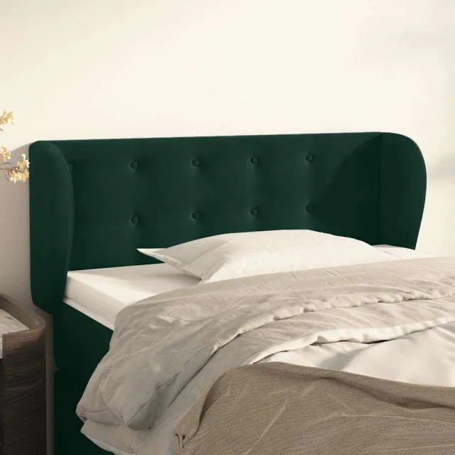 vidaXL Hoofdbord met randen 93x23x78/88 cm fluweel donkergroen groen
