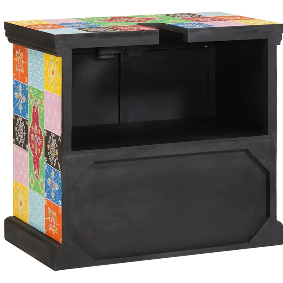vidaXL Wastafelkast Bruin 60 x 35 x 55 cm Massief Mango Hout, foto 4