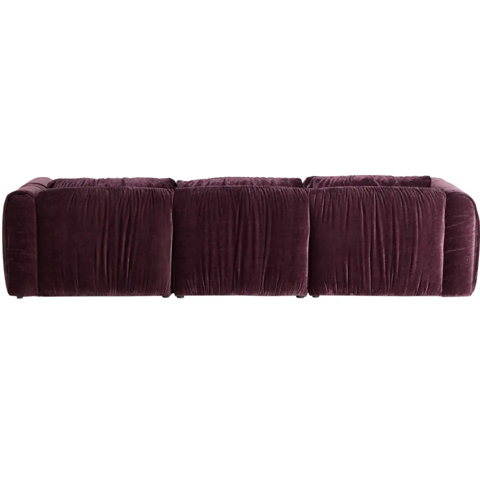 NOUS Living 3-zitsbank met hocker Kaia burgundy, foto 3