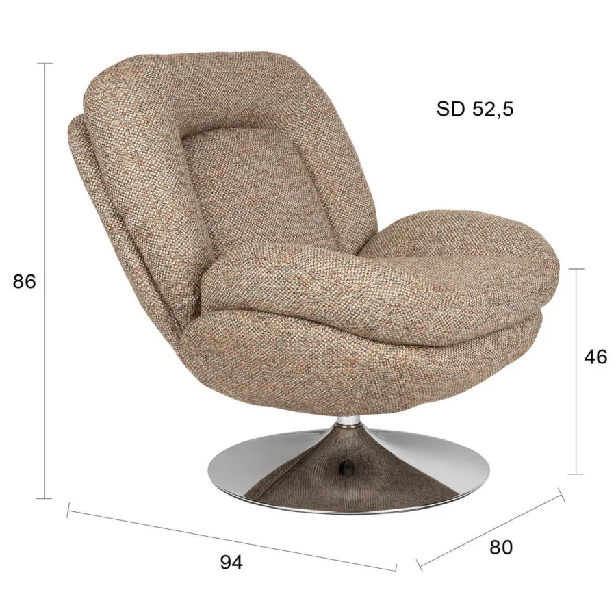 Housecraft Living draaifauteuil Romy meerkleurig, foto 3
