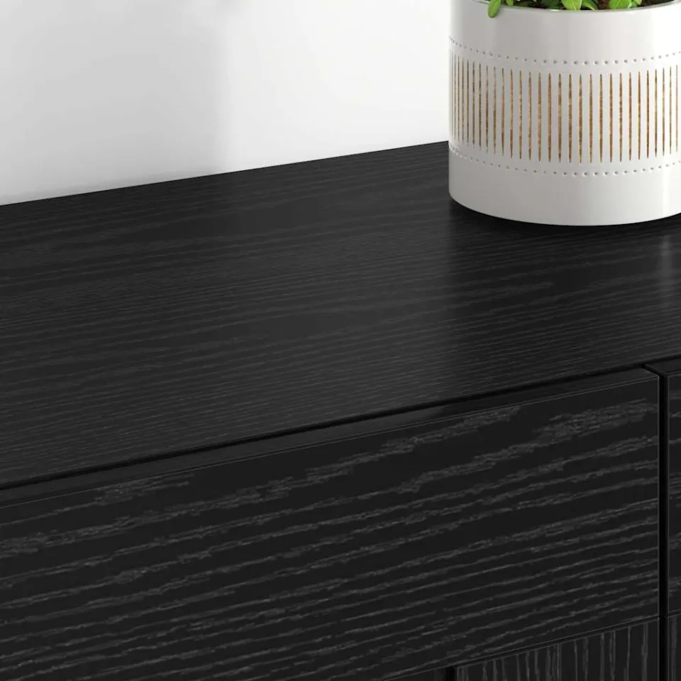 vidaXL Wandkast 2 st Zwart Eiken 69,5 x 34 x 90 cm Bewerkt hout, foto 4