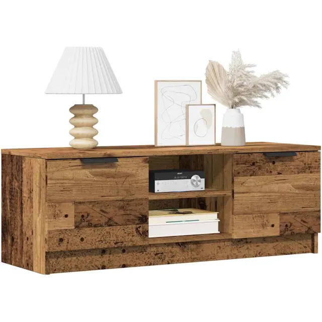 vidaXL Tv-meubel 102x35x36,5 cm bewerkt hout oud houtkleurig bruin