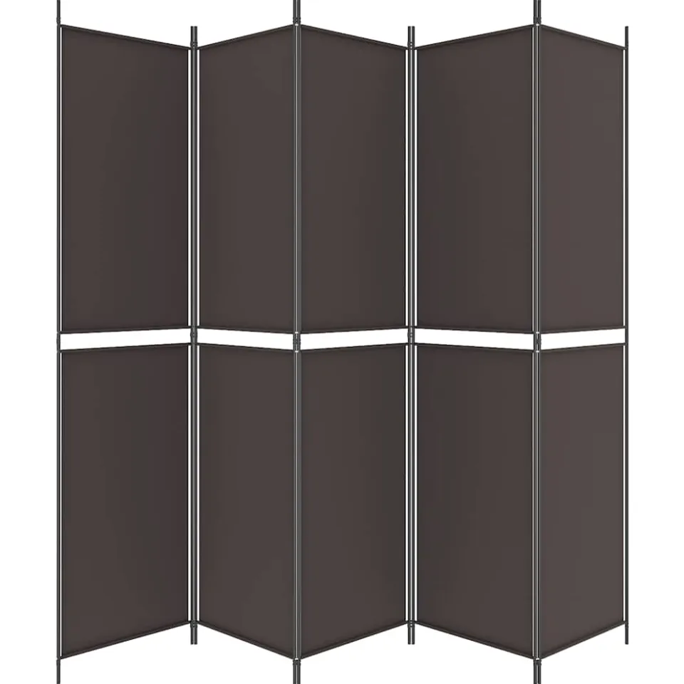 vidaXL Kamerscherm met 5 panelen 250x220 cm stof bruin, foto 4