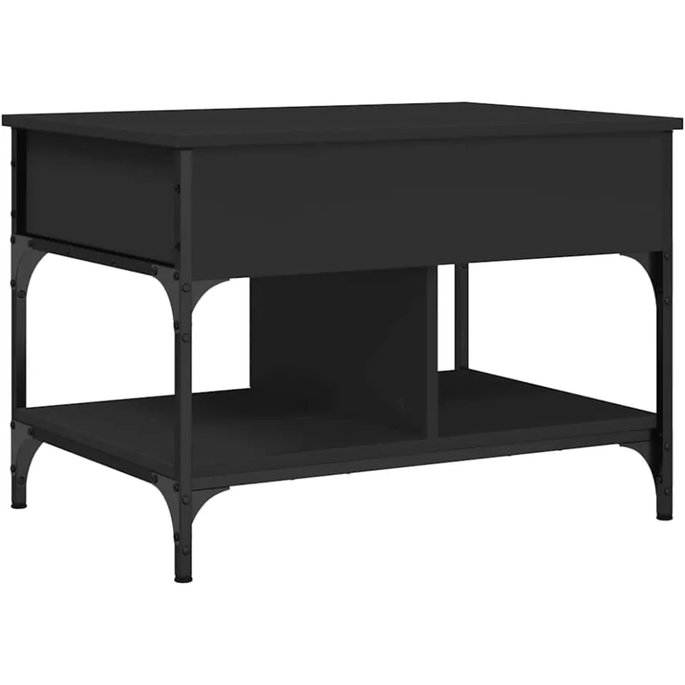 vidaXL Salontafel 70x50x50 cm bewerkt hout en metaal zwart
