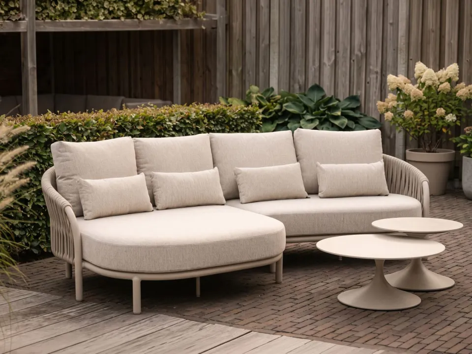 Suns Feroli/Nova chaise longue loungeset 4-delig rechts taupe, foto 3