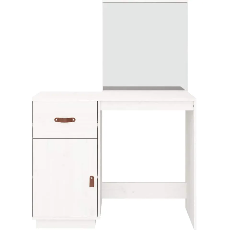 vidaXL Kaptafel 95x50x134 cm massief grenenhout wit, foto 4