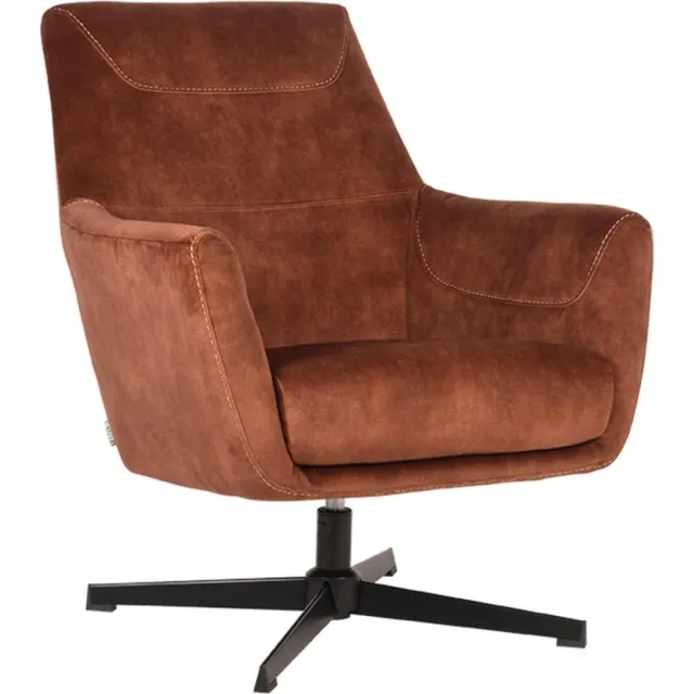 LABEL51 Toby Fauteuil - Oranje - Velvet - One Size- Met Armleuning