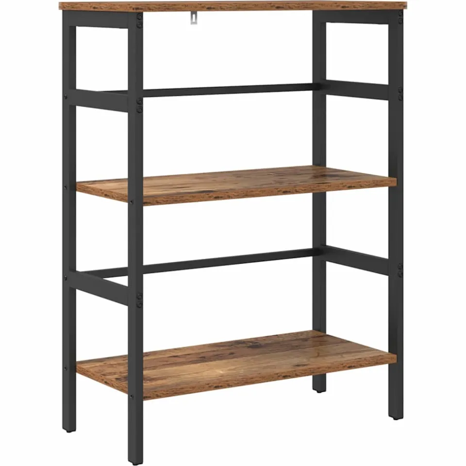 vidaXL Boekenkast 2-laags 60 x 29,5 x 81 cm Bewerkt hout Oud Hout bruin, foto 3