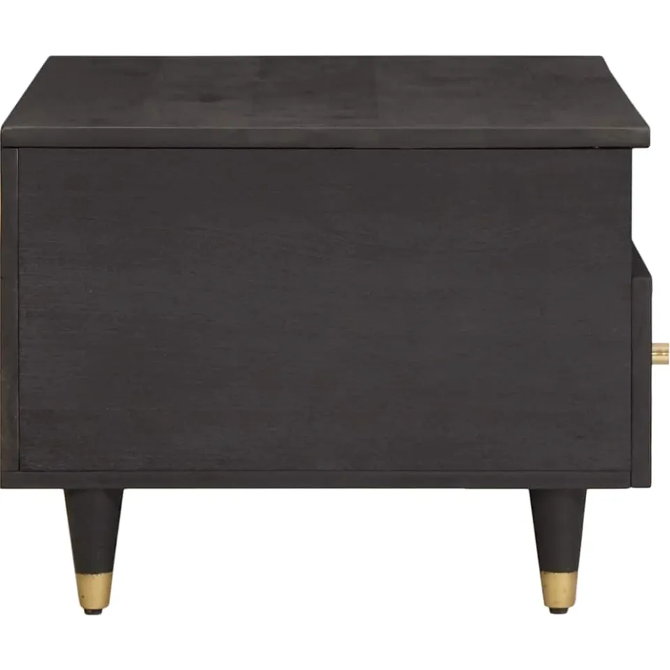 vidaXL Salontafel met lade Zwart 80 x 54 x 40 cm Massief Mango Hout, foto 4
