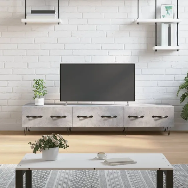 vidaXL Tv-meubel 150x36x30 cm bewerkt hout betongrijs grijs, foto 2