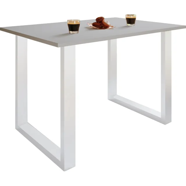 Vcm kleine tafel en stoelen, tafelstoel, eettafel en stoelen, kleine eettafel en stoelen, tafels en stoelen, compacte tafel en stoelen, kleine keukentafel en stoelen, tafel- en stoelset, keukentafels en stoelen, eettafels en stoelen Weiß / Grau
