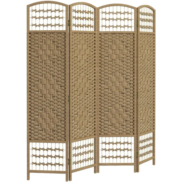HOMCOM Kamerscherm Hout - 160x1,5x170cm - Natuurlijk hout