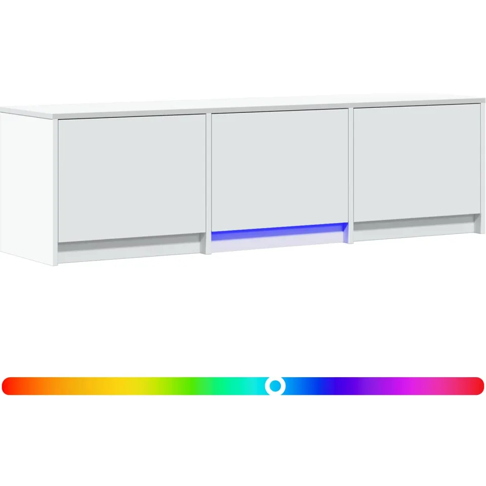 vidaXL TV-kast met LED 140 x 34 x 40 cm Wit Geconstrueerd hout, foto 3