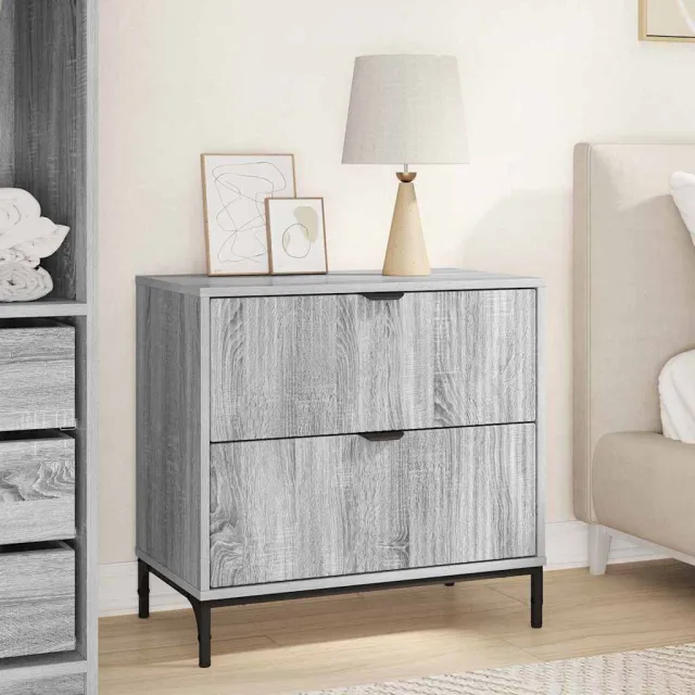 vidaXL Nachtkastje Grijs sonoma 63.5 x 36 x 61 cm Bewerkt hout, foto 2