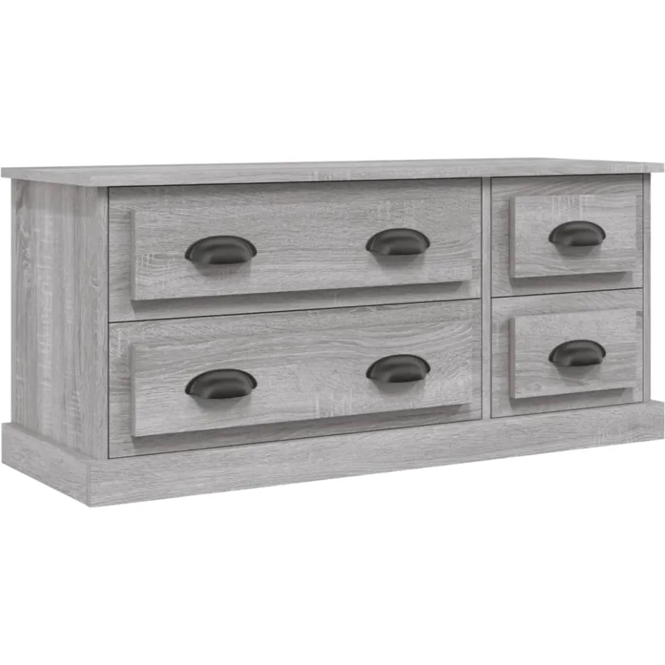 vidaXL Tv-meubel 100x35,5x45 cm bewerkt hout grijs sonoma eikenkleurig