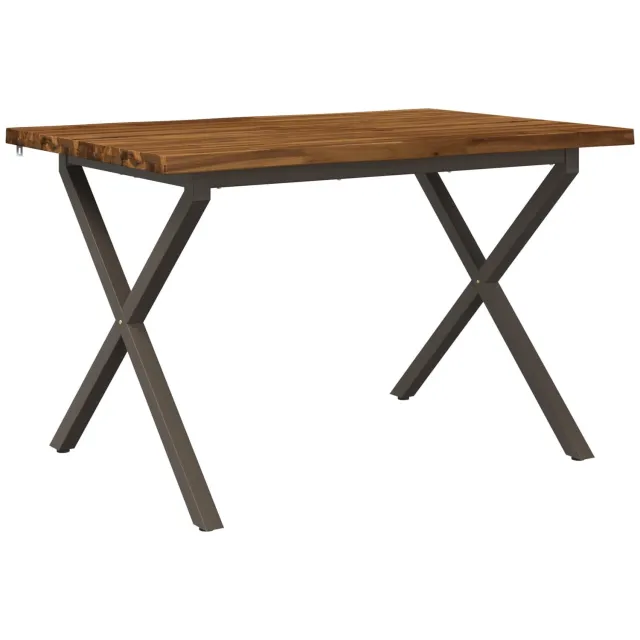 vidaXL Eettafel - met - levendige - rand - 110 - x - 55 - x - 75 - cm Natuurlijk en Koffie