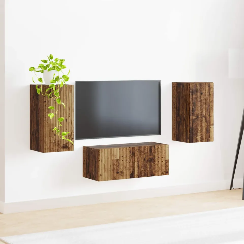 vidaXL Tv-meubelset 6 st Oudhout Bewerkt hout bruin, foto 3