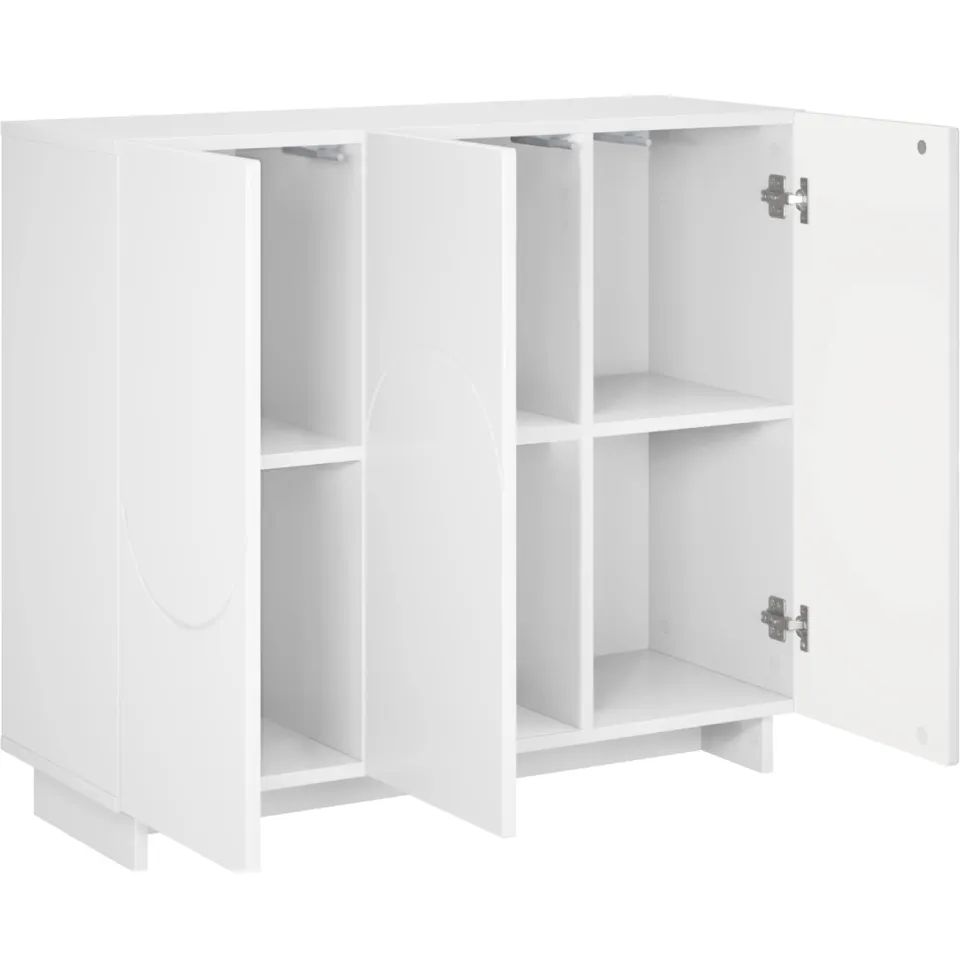vidaXL Dressoir Hoogglans Wit 85,5 x 31 x 75 cm Bewerkt hout