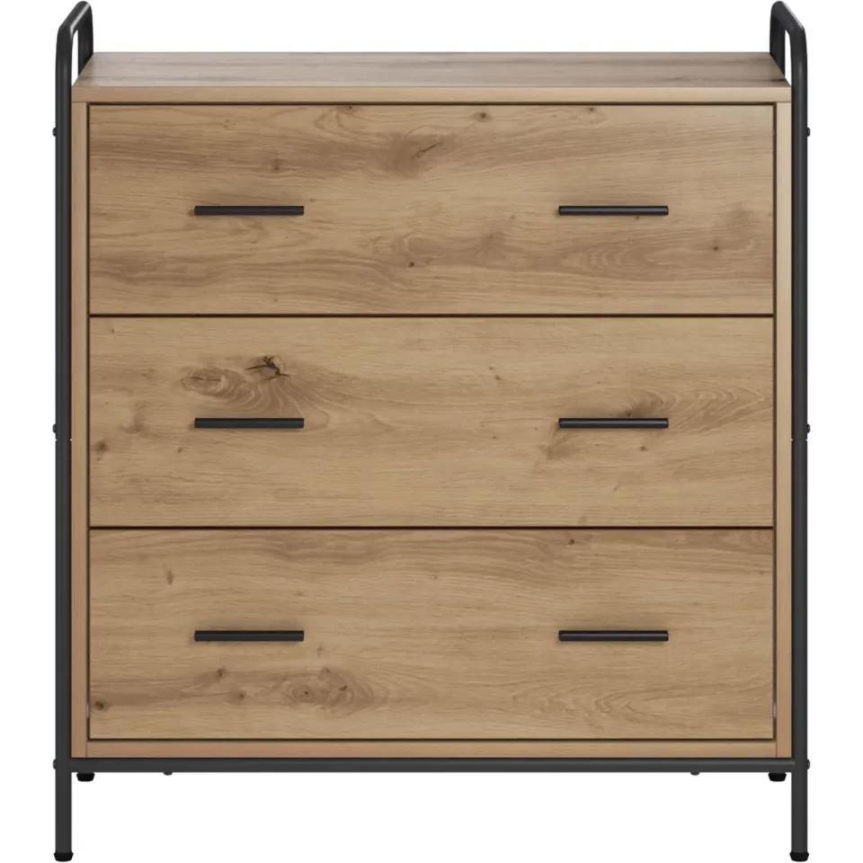 vidaXL Dressoir Artisanaal eiken 97 x 33 x 81 cm Bewerkt hout, foto 4