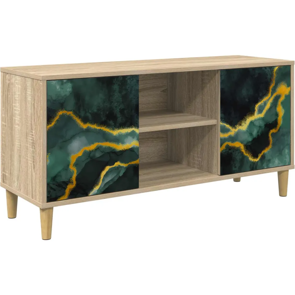 vidaXL Tv-meubel WIJHE 102 x 33 x 50 cm Sonoma Bewerkt hout bruin, foto 3