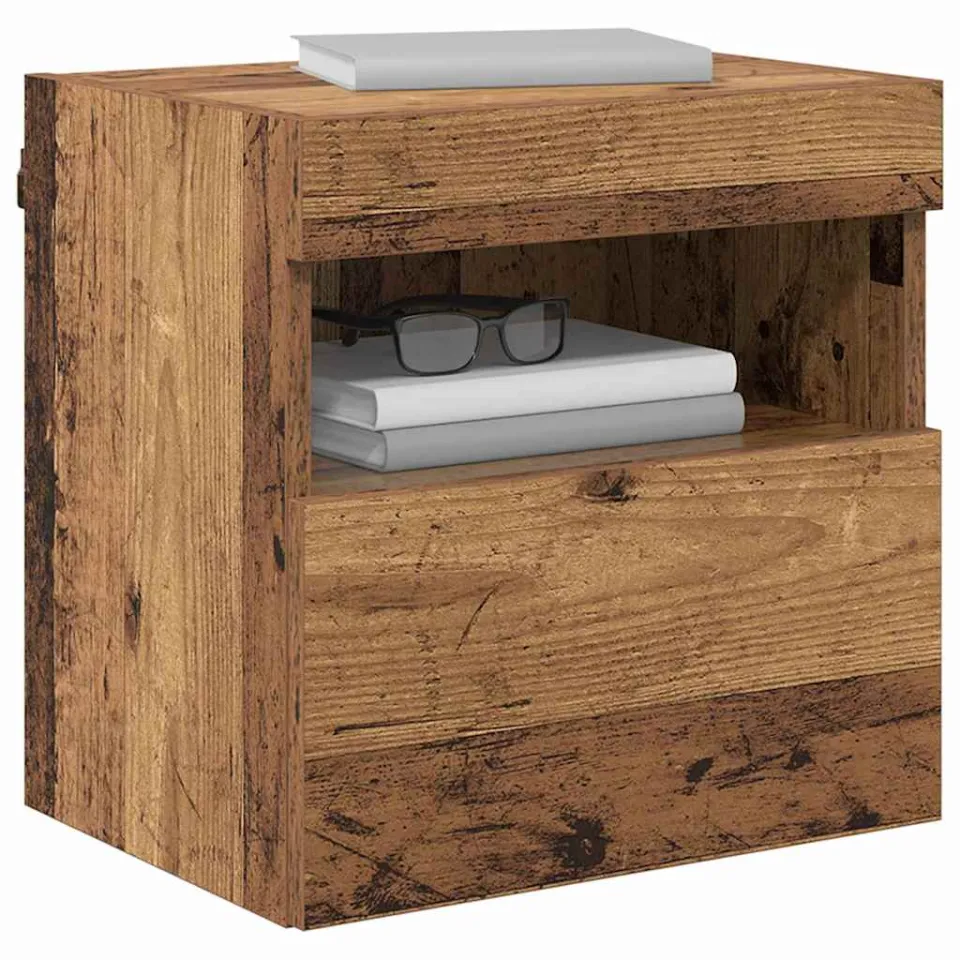 vidaXL TV Wandkasten 2 st Oud Hout Bewerkt hout Bruin
