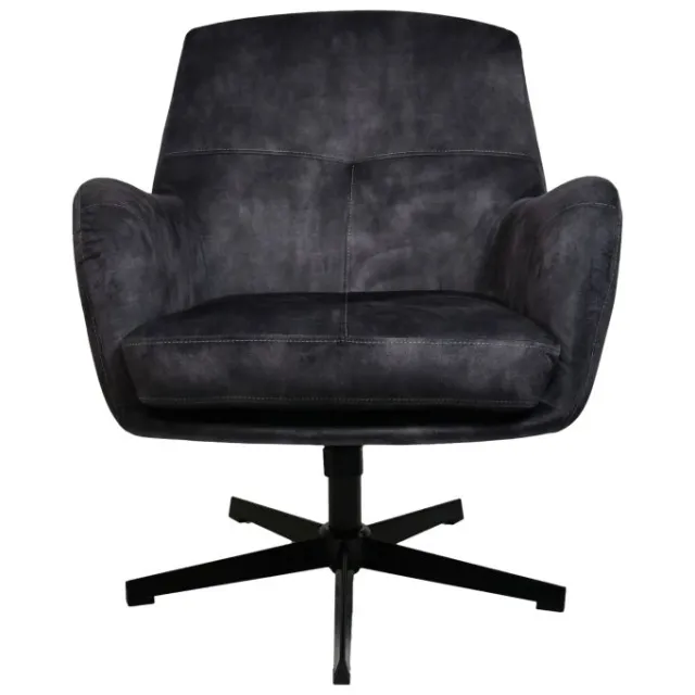 Fauteuil Cleveland grijs/zwart polyester