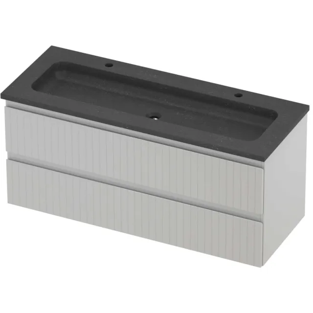 Proline Rollo Badmeubelset Hardsteen Elegant 2 Kraangaten 120x46x54 cm Blue Stone Glans Wit