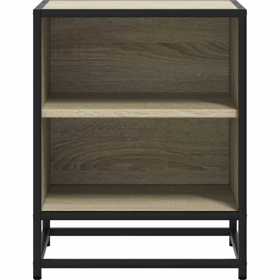 vidaXL Nachtkastjes 2st 40x31x50cm bewerkt hout en metaal sonoma eiken, foto 4