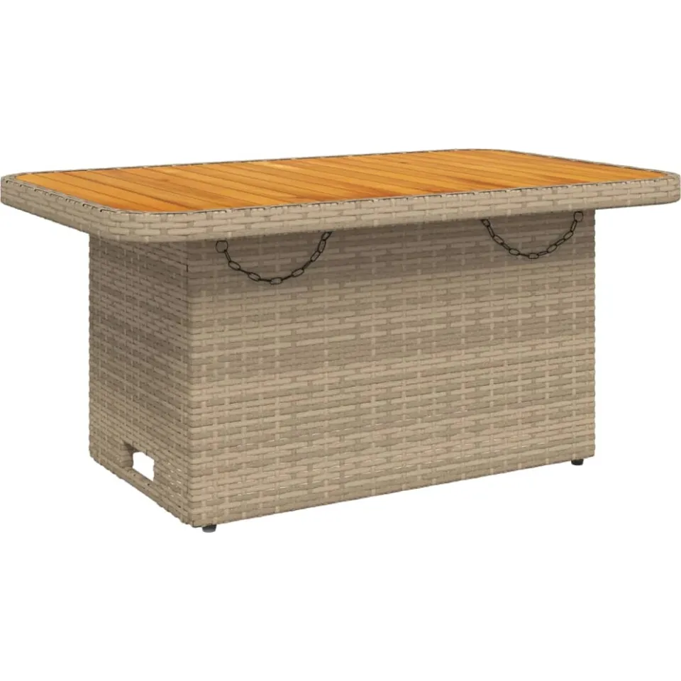 vidaXL 3-delige Loungeset met kussens poly rattan beige, foto 4