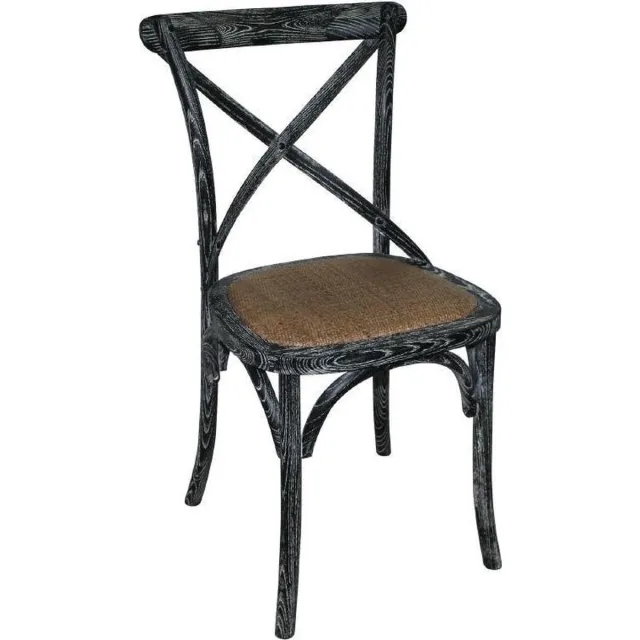 Bolero houten stoelen met gekruiste rugleuning black wash (2 stuks)
