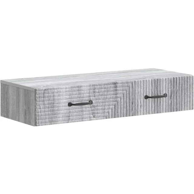 vidaXL Wandgemonteerde - Zijtafel - 87,5 - x - 34,5 - x - 17 - cm - Bewerkt - hout Grijs sonoma