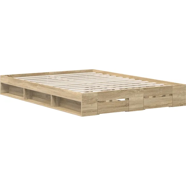 vidaXL Bedframe 2 st Sonoma Eiken 120 x 200 cm Bewerkt hout Bruin