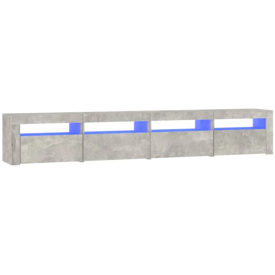 vidaXL Tv-meubel met LED-verlichting 240x35x40 cm betongrijs