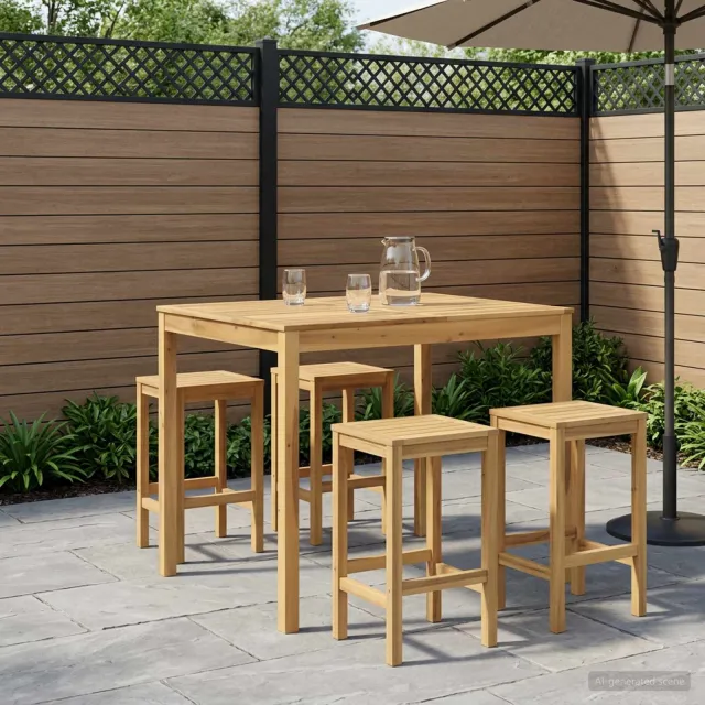 vidaXL Tuinbar Tafel LAREN Witgewassen 110 x 108,5 x 105 cm, foto 2
