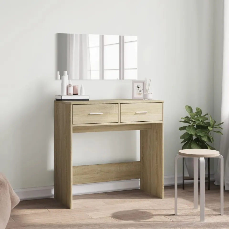vidaXL Kaptafel met spiegel 80x39x80 cm sonoma eikenkleurig, foto 2