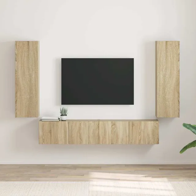 vidaXL TV Wandkast 2 st Sonoma Bewerkt hout Bruin