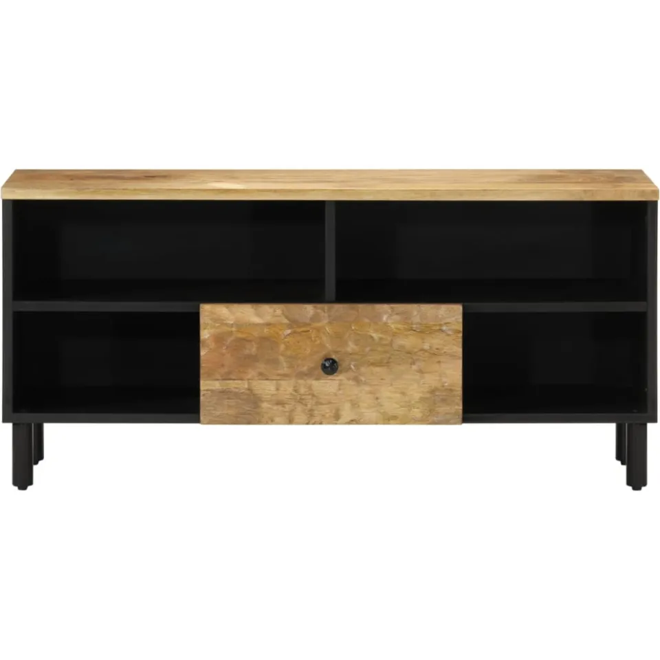 vidaXL Tv-meubel 100x33x46 cm massief mangohout bruin, foto 2
