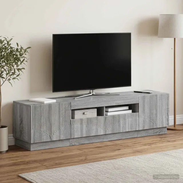 vidaXL LED tv-meubel HOORN 3 st Grijs Sonoma Bewerkt hout, foto 2